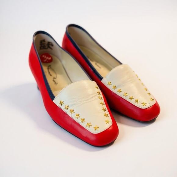 Carriage Court Glory Red White Blue 6.5 M 4th July patriotic Loafer Shoe - Picture 3 of 6